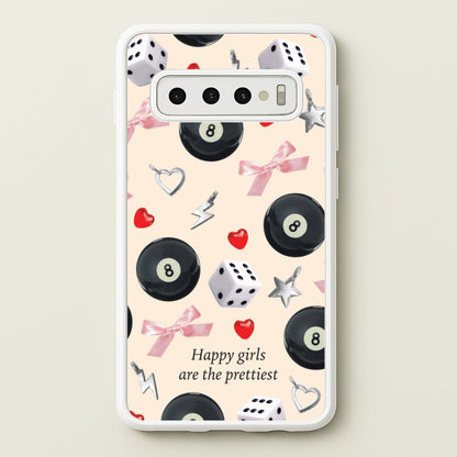 Happy Girls Are The Prettiest Pattern  - Clean Girl Aesthetic Phone Case for Galaxy S10 Plus