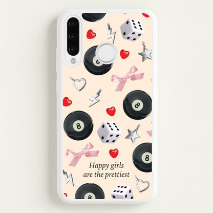 Happy Girls Are The Prettiest Pattern  - Clean Girl Aesthetic Phone Case for Huawei P30 Pro