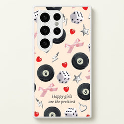 Happy Girls Are The Prettiest Pattern  - Clean Girl Aesthetic Phone Case for Galaxy S24 Ultra