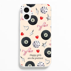 Happy Girls Are The Prettiest Pattern  - Clean Girl Aesthetic Phone Case for iPhone 16 Plus