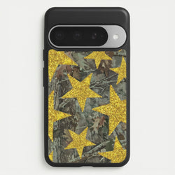Camo And Glitter Stars Pattern Phone Case for Google Pixel 10 Pro XL