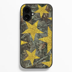Camo And Glitter Stars Pattern Phone Case