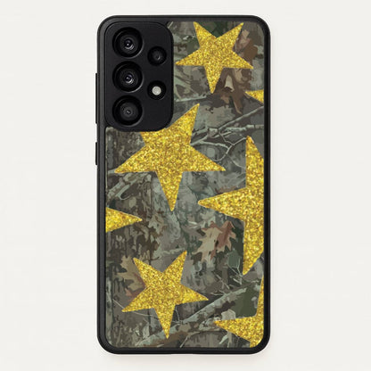 Camo And Glitter Stars Pattern  - Clean Girl Aesthetic Phone Case for Galaxy A33
