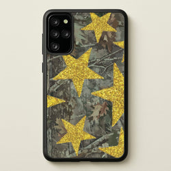 Camo And Glitter Stars Pattern  - Clean Girl Aesthetic Phone Case for Galaxy S20 Plus