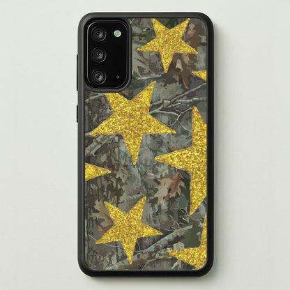 Camo And Glitter Stars Pattern  - Clean Girl Aesthetic Phone Case for Galaxy Note 20
