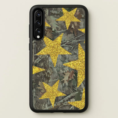 Camo And Glitter Stars Pattern  - Clean Girl Aesthetic Phone Case for Huawei P20 Pro