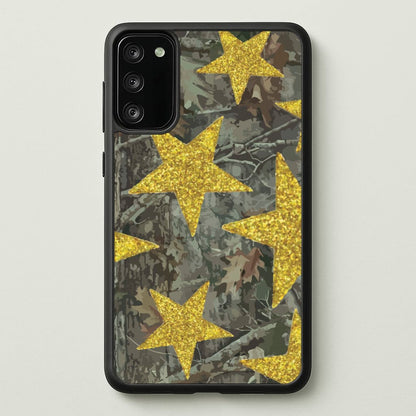 Camo And Glitter Stars Pattern  - Clean Girl Aesthetic Phone Case for Galaxy A41