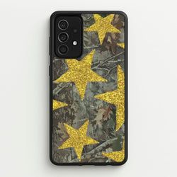 Camo And Glitter Stars Pattern  - Clean Girl Aesthetic Phone Case for Galaxy A52 / A52s