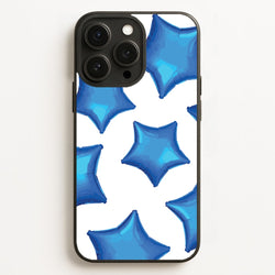Blue Star Balloons Pattern  - Clean Girl Aesthetic Phone Case for iPhone 16 Pro Max