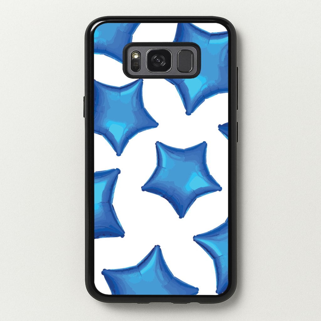 Blue Star Balloons Pattern  - Clean Girl Aesthetic Phone Case for Galaxy S8 Plus