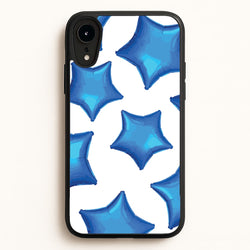 Blue Star Balloons Pattern  - Clean Girl Aesthetic Phone Case for iPhone XR
