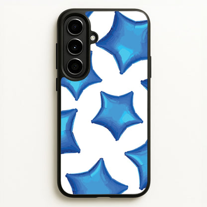 Blue Star Balloons Pattern  - Clean Girl Aesthetic Phone Case for Galaxy A56