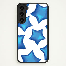 Blue Star Balloons Pattern  - Clean Girl Aesthetic Phone Case for Galaxy S23 Plus