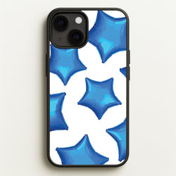 Blue Star Balloons Pattern  - Clean Girl Aesthetic Phone Case for iPhone 13