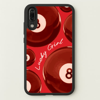 8-Ball Lucky Girl Pattern  - Clean Girl Aesthetic Phone Case for Huawei P20
