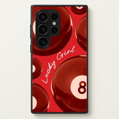 8-Ball Lucky Girl Pattern  - Clean Girl Aesthetic Phone Case for Galaxy S24 Ultra