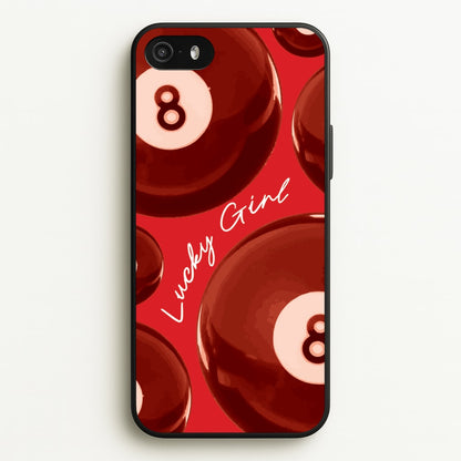8-Ball Lucky Girl Pattern  - Clean Girl Aesthetic Phone Case for iPhone 5 / 5s / SE 2016