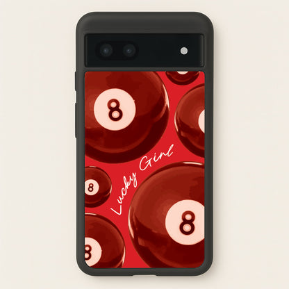 8-Ball Lucky Girl Pattern  - Clean Girl Aesthetic Phone Case for Google Pixel 6a