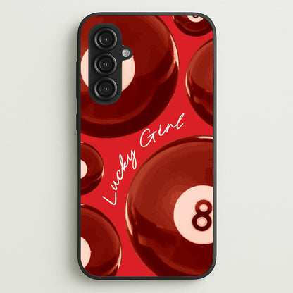 8-Ball Lucky Girl Pattern  - Clean Girl Aesthetic Phone Case for Galaxy S23FE
