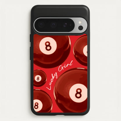 8-Ball Lucky Girl Pattern  - Clean Girl Aesthetic Phone Case for Google Pixel 9 Pro XL