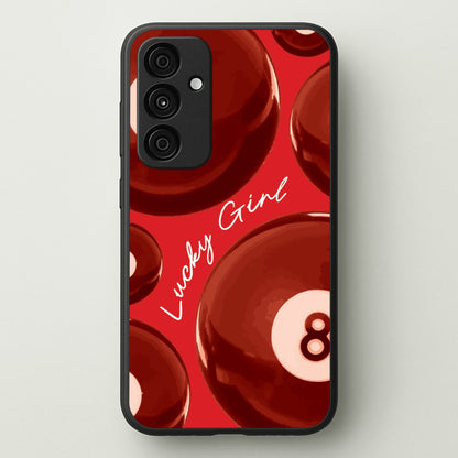8-Ball Lucky Girl Pattern  - Clean Girl Aesthetic Phone Case for Galaxy A35