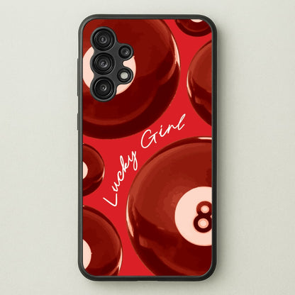 8-Ball Lucky Girl Pattern  - Clean Girl Aesthetic Phone Case for Galaxy A13