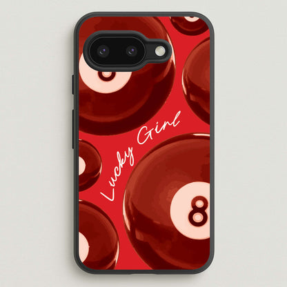 8-Ball Lucky Girl Pattern  - Clean Girl Aesthetic Phone Case for Google Pixel 9a