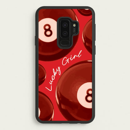 8-Ball Lucky Girl Pattern  - Clean Girl Aesthetic Phone Case for Galaxy S9 Plus