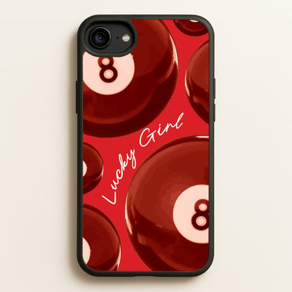 8-Ball Lucky Girl Pattern  - Clean Girl Aesthetic Phone Case for iPhone 6 / 7 / 8 / SE