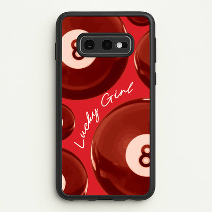 8-Ball Lucky Girl Pattern  - Clean Girl Aesthetic Phone Case for Galaxy S10e