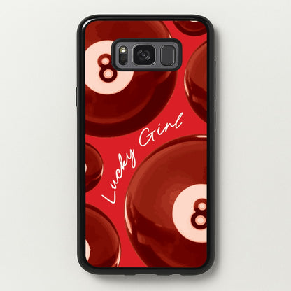 8-Ball Lucky Girl Pattern  - Clean Girl Aesthetic Phone Case for Galaxy S8