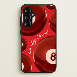 8-Ball Lucky Girl Pattern  - Clean Girl Aesthetic Phone Case for Galaxy A54