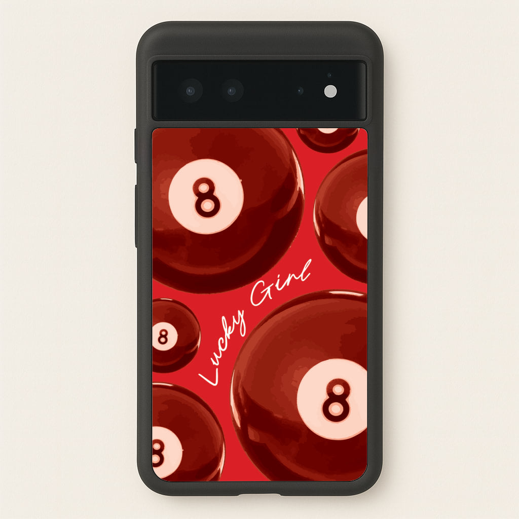 8-Ball Lucky Girl Pattern  - Clean Girl Aesthetic Phone Case for Google Pixel 6