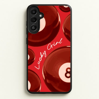 8-Ball Lucky Girl Pattern  - Clean Girl Aesthetic Phone Case for Galaxy A34