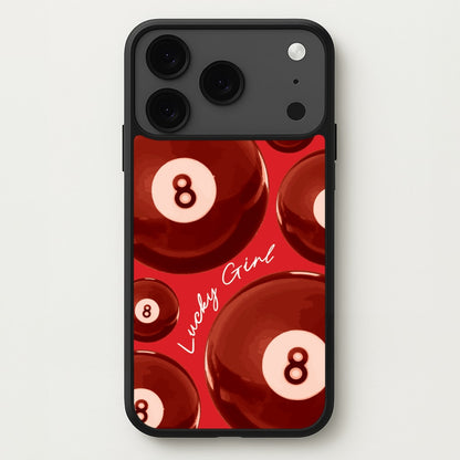 8-Ball Lucky Girl Pattern Phone Case for iPhone 17 Pro Max
