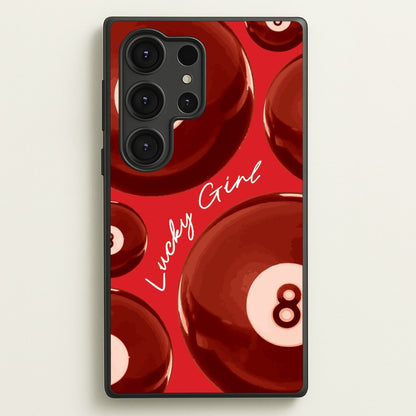 8-Ball Lucky Girl Pattern  - Clean Girl Aesthetic Phone Case for Galaxy S25 Ultra