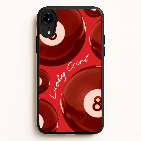 8-Ball Lucky Girl Pattern  - Clean Girl Aesthetic Phone Case for iPhone XR