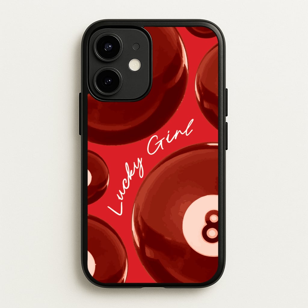 8-Ball Lucky Girl Pattern  - Clean Girl Aesthetic Phone Case for iPhone 12 Mini