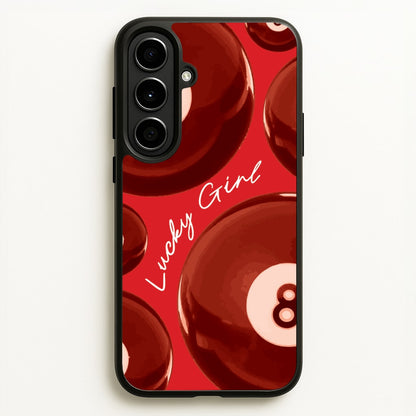 8-Ball Lucky Girl Pattern  - Clean Girl Aesthetic Phone Case for Galaxy A56