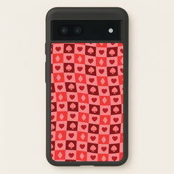 Card Suits Pattern Red  - Clean Girl Aesthetic Phone Case for Google Pixel 6a