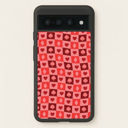 Card Suits Pattern Red  - Clean Girl Aesthetic Phone Case for Google Pixel 7 Pro