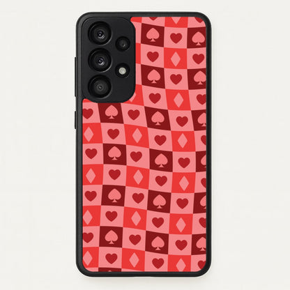 Card Suits Pattern Red  - Clean Girl Aesthetic Phone Case for Galaxy A33