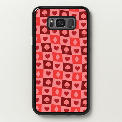Card Suits Pattern Red  - Clean Girl Aesthetic Phone Case for Galaxy S8 Plus
