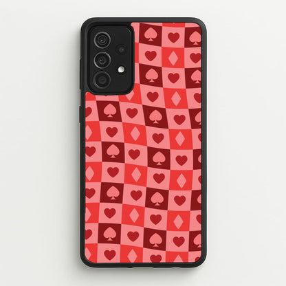 Card Suits Pattern Red  - Clean Girl Aesthetic Phone Case for Galaxy A52 / A52s