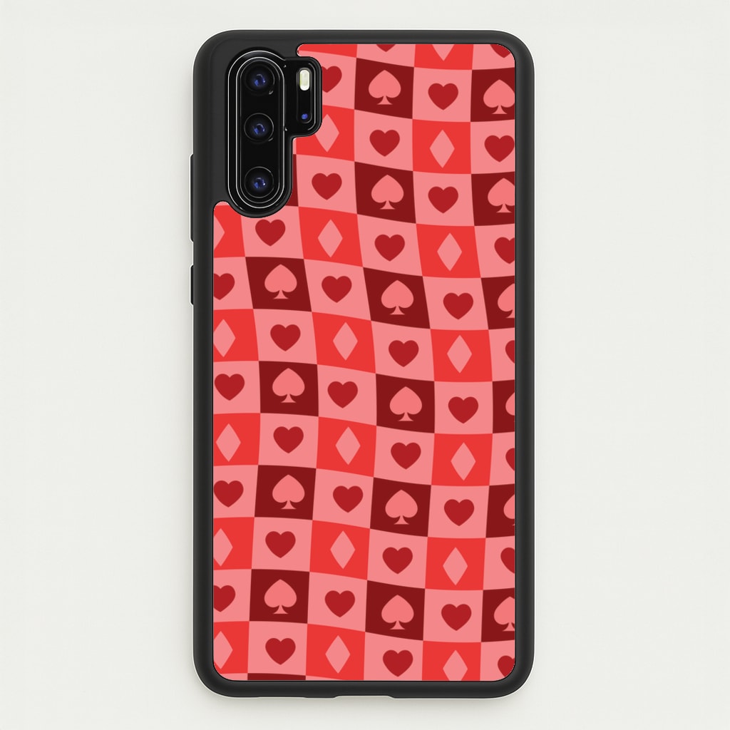 Card Suits Pattern Red  - Clean Girl Aesthetic Phone Case for Huawei P30 Pro