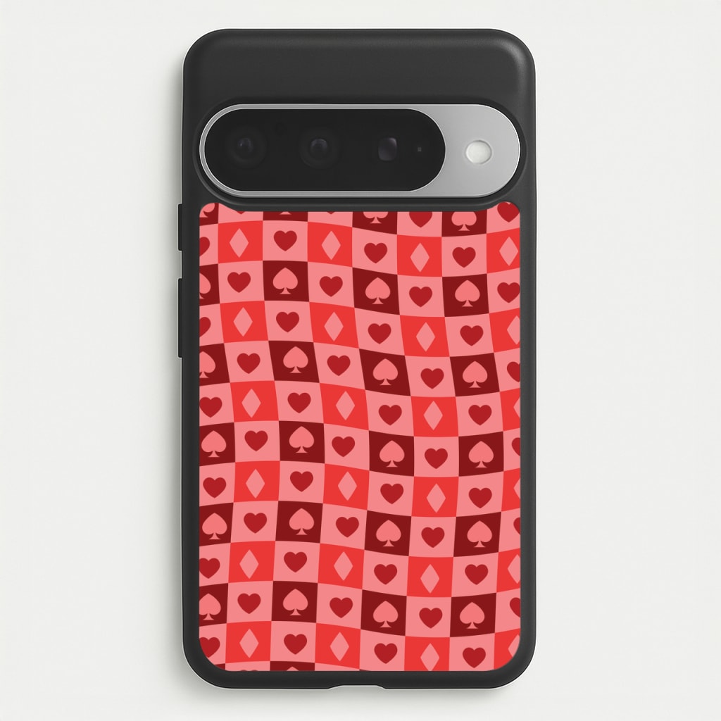Card Suits Pattern Red Phone Case for Google Pixel 10 Pro XL