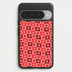 Card Suits Pattern Red Phone Case for Google Pixel 10 Pro XL