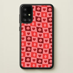 Card Suits Pattern Red  - Clean Girl Aesthetic Phone Case for Galaxy A71