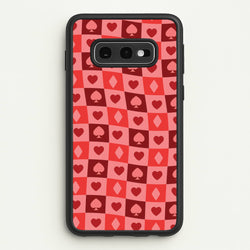 Card Suits Pattern Red  - Clean Girl Aesthetic Phone Case for Galaxy S10e