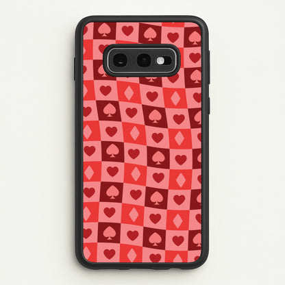 Card Suits Pattern Red  - Clean Girl Aesthetic Phone Case for Galaxy S10e